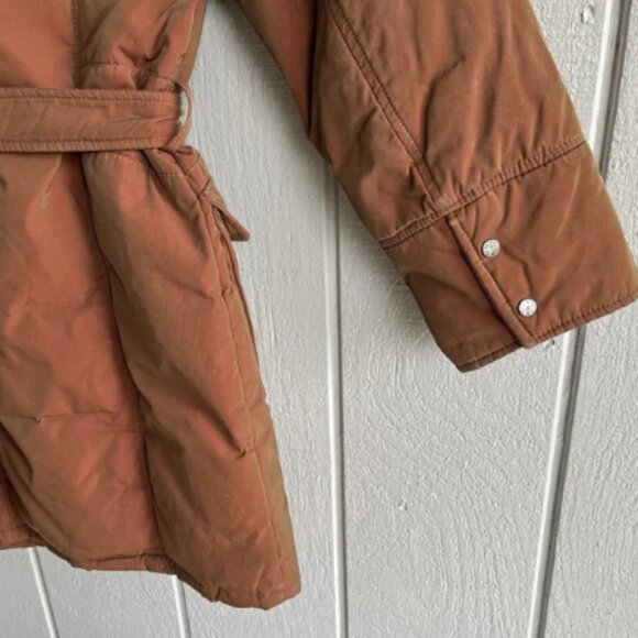 FEYEM Vintage Goose Down Belted Coat Parka in Iridescent Rust Brown Nylon Size M - Picture 7 of 9